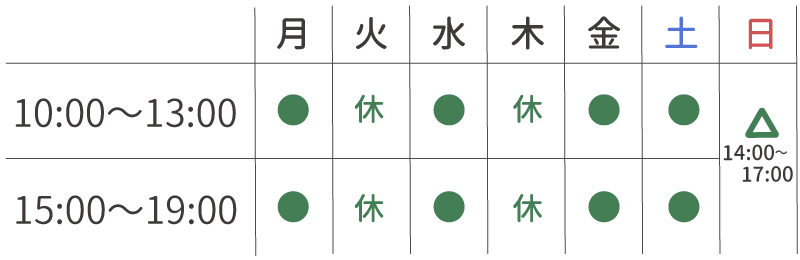 診療時間カレンダー
